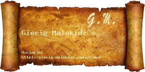 Gierig Malakiás névjegykártya